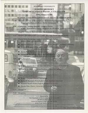 Stanford University: Joseph Brodsky and Circulation of Poetry: A Colloquium (Original Poster)