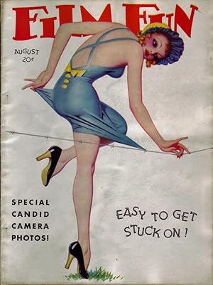 Film Fun - August 1937. George Quintana Cover, "Easy to Get Stuck On!"