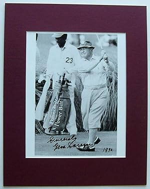 Signed 8x10 black and white, matted to 11x14 photograph of Gene Sarazen