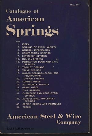 CATALOGUE OF AMERICAN SPRINGS. AMERICAN STEEL & WIRE COMPANY