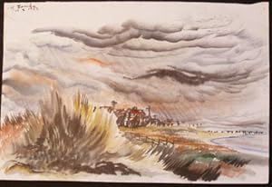 Turbulent Skies over a Coastal Village.