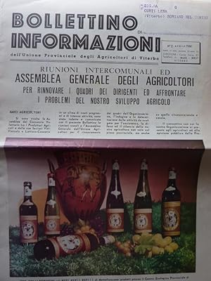 "BOLLETTINO D'INFORMAZIONI DELL'UNIONE PROVINCIALE DEGLI AGRICOLTORI DI VITERBO n.° 2 Aprile 1966"