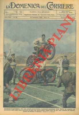 In America dimostrazione di salto acrobatico con una motocicletta.