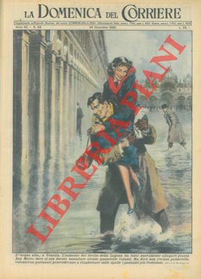 A causa dell'acqua alta, a Venezia, dove non c'erano passerelle, alcuni volenterosi traghettavano...