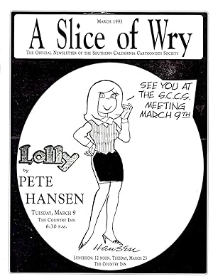 A Slice of Wry March 1993 Newsletter of Southern CA Cartoonists Society