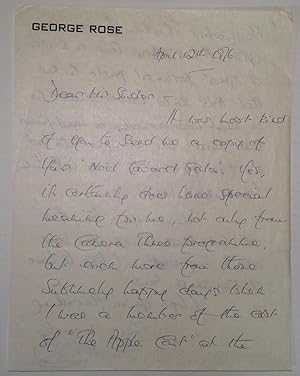 Autographed Letter Signed about Noel Coward