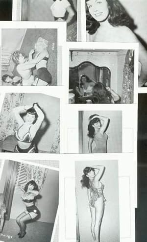 BETTIE (or BETTY) PAGE Set of 8 Different B&W Postcards -- SET-A #1-4 plus SET-B #1-4; (1990).