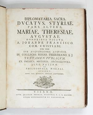 Diplomataria sacra Ducatus Styriae. Pars altera.