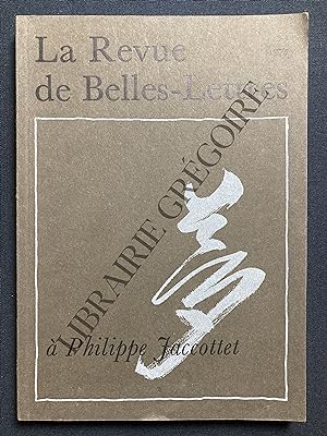 LA REVUE DE BELLES-LETTRES 3-4 1975-A PHILIPPE JACCOTTET