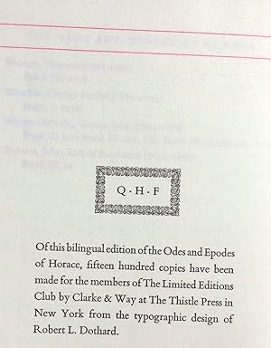 ODES AND EPODES OF HORACE