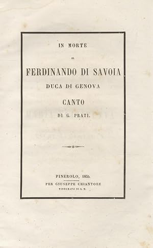 In morte di Ferdinando di Savoia, duca di Genova. Canto.