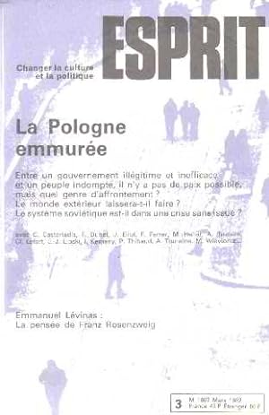 Revue esprit/ mars 1982/ la pologne emmurée