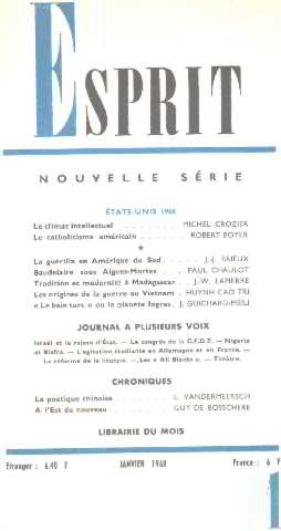 Revue esprit/ javier 1968/ etats-unis 1968