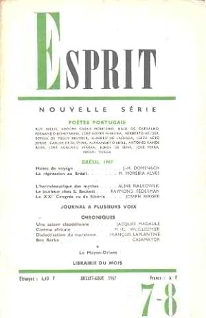 Revue esprit/ juillet-aout 1967/ poetes portugais