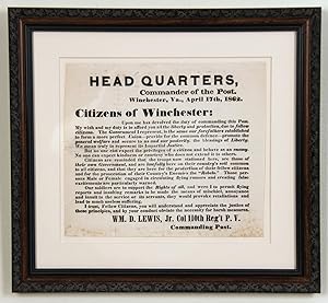 First Federal Occupation of Winchester Broadside