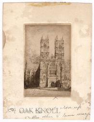 Three etchings by John Sloan for the series of etchings entitled Westminster Abbey