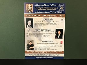 ORIGINAL SINGLE SHEET PROGRAM FLYER for a Franz Liszt Bicentennial-Related Performance - Nemzetko...