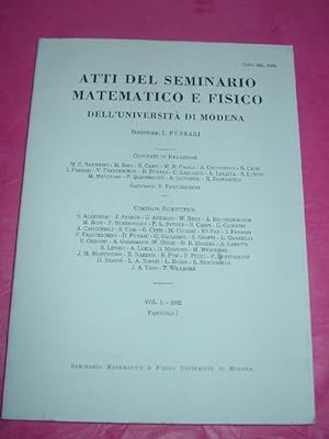 ATTI DEL SEMINARIO MATEMATICO E FISICO DELL' UNIVERSITA DI MODENA Vol. L - 2002