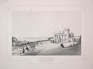 Fine Original Antique Lithograph Illustrating Heysham Tower in Lancashire, The Seat of Thomas Joh...