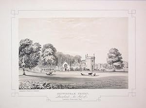 Fine Original Antique Lithograph Illustrating Penwortham Priory in Lancashire, The Seat of Lawren...