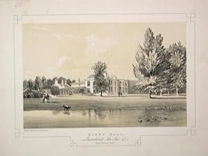 Fine Original Antique Lithograph Illustrating Ribby Hall in Lancashire, The Seat of Hugh Hornby, ...