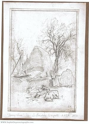 Original Pencil sketch signed, titled (Sir James Lawton, 1846-1924, Landscape Painter, P.R.S.A.)