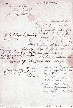 Document in German with translation, signed 'W Henckel von Donnersmarck, Major and Squadron Comma...