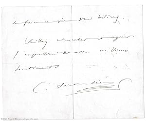 Autograph Letter Signed in French with translation, to 'Dear Sir', (Camille, 1835-1921, French Co...