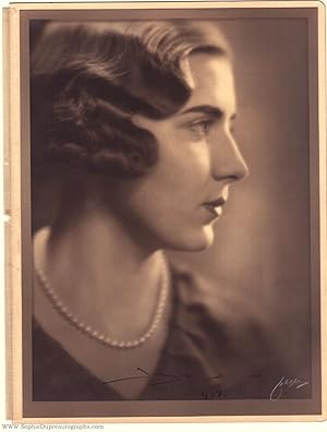 Fine formal portrait photo by Jaeger, signed and dated, (Victoria Sofia, 1910-1972, daughter of G...