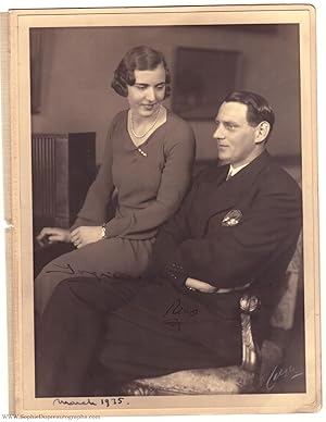 Exceptional portrait photo by Jaeger, signed by both and dated by the Princess, (1899-1972, King ...