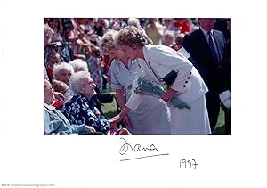 Fine coloured photo signed & dated on the mount, (Princess of Wales 1961-1997, ex-wife of Prince ...