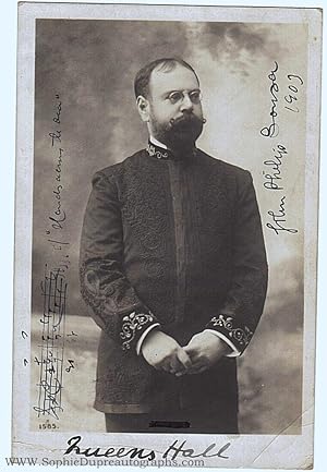 Fine postcard photo by J. Beagles, signed and dated with an autograph musical quotation (John Phi...