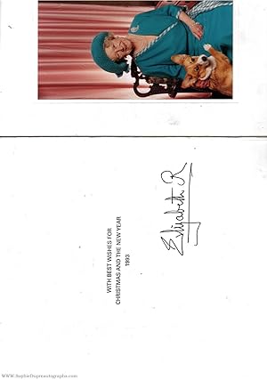 Fine Christmas Card with a printed signature under the printed message of greeting, (The Queen Mo...