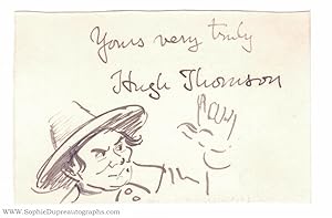 Signature on piece, with a sketch of himself (Hugh, 1860-1920, Illustrator of Jane Austen)