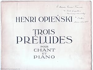 'Trois Préludes' for voice and piano, Op. 13, (Henryk, 1870-1942, Polish Conductor, Musicologist ...