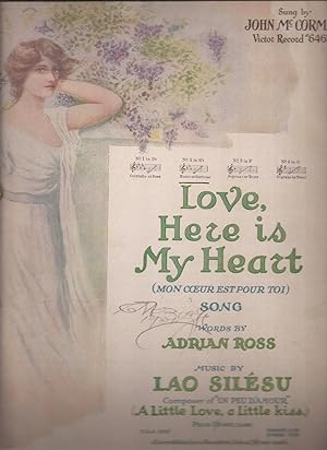 Love, Here is My Heart (Mon Coeur Est Pour Toi) (sheet music)