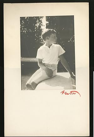 Original Portrait Photograph of a Young Boy