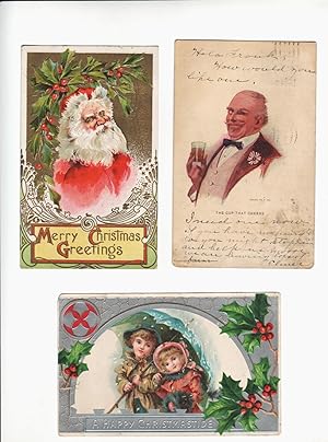 Vintage Christmas Post Cards from 1908 / Santa Claus [ephemera]