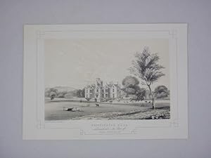 Fine Original Antique Lithograph Illustrating Whittington Hall in Lancashire, The Seat of Thomas ...