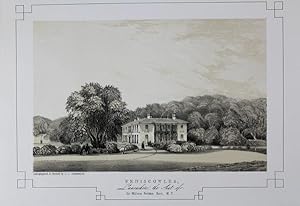 Fine Original Antique Lithograph Print Illustrating Feniscowles Hall in Lancashire, The Seat of S...