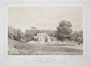 Fine Original Antique Lithograph Illustrating Haighton House in Lancashire, The Seat of James Fra...