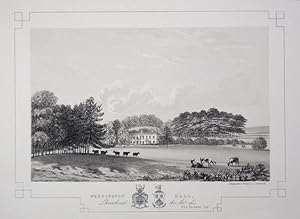 Fine Original Antique Lithograph Illustrating Wennington Hall in Lancashire, The Seat of W.A.F. S...