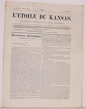 L'etoile du Kansas. Organe de la Republique Française et universelle. 1er Juillet - 34ème Numéro....