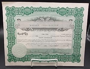 ORIGINAL STOCK CERTIFICATE FOR TEN SHARES OF THE ARGOSY CORPORATION Made Out to John Ford