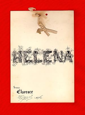 Christmas Gift Tag Card, "Helena", 1896- Partially Hand-executed