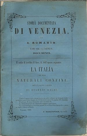 STORIA DOCUMENTATA DI VENEZIA TOMO VIII- PARTE IV - DOCUMENTI