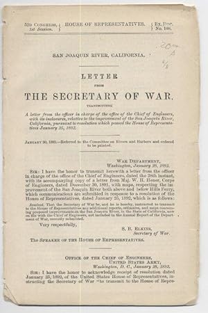 San Joaquin River, California: Letter from the Secretary of War