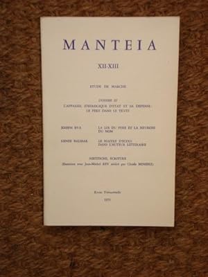 Manteia XII-XIII. L'appareil Idéologique d'Etat et sa Dépense: Le Père dans le texte