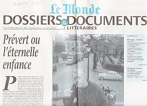 Dossiers et documents littéraires du journal "Le Monde" n°29 : Prévert, ou l'éternelle enfance
