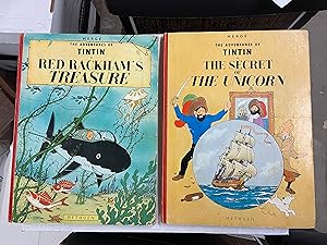 Set of 2 Tintin Books: The Secret of the Unicorn, Red Rackham's Treasure - Methuen Editions